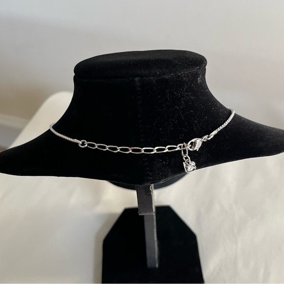 Swarovski Red Crystal Enamel Silver Tone Box Style Chain Pendant Necklace EUC - Picture 7 of 15